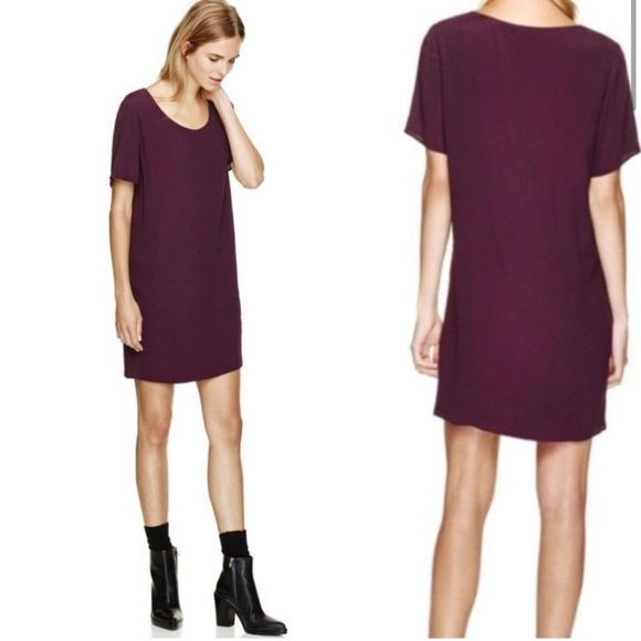 Aritzia Wilfred Women’s Free  Purple Teigen T-Shirt Shift Midi Dress Medium - Picture 1 of 11